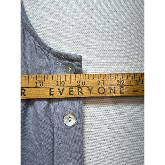 Betsy Lauren Womens Linen Maxi Minimalist Dress Sleeveless Sz 12 Blue - Picture 7 of 10